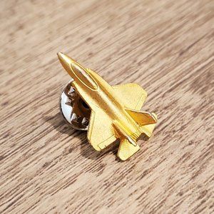 Gold plated fighter jet pin